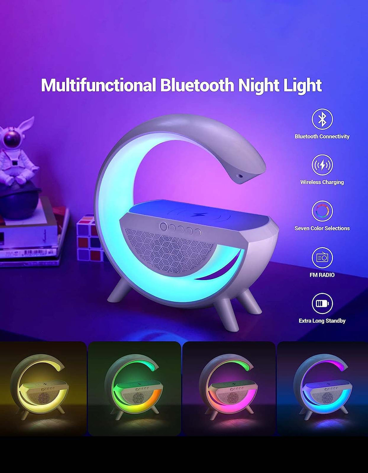 G-Shape Led Lamp In 1 Multi-Function Bluetooth Speaker