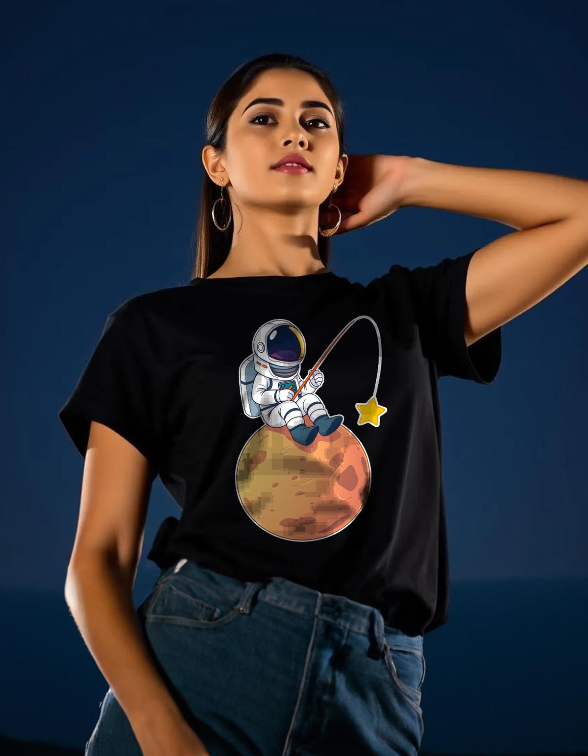 Astronaut Sitting on Planet T-shirt