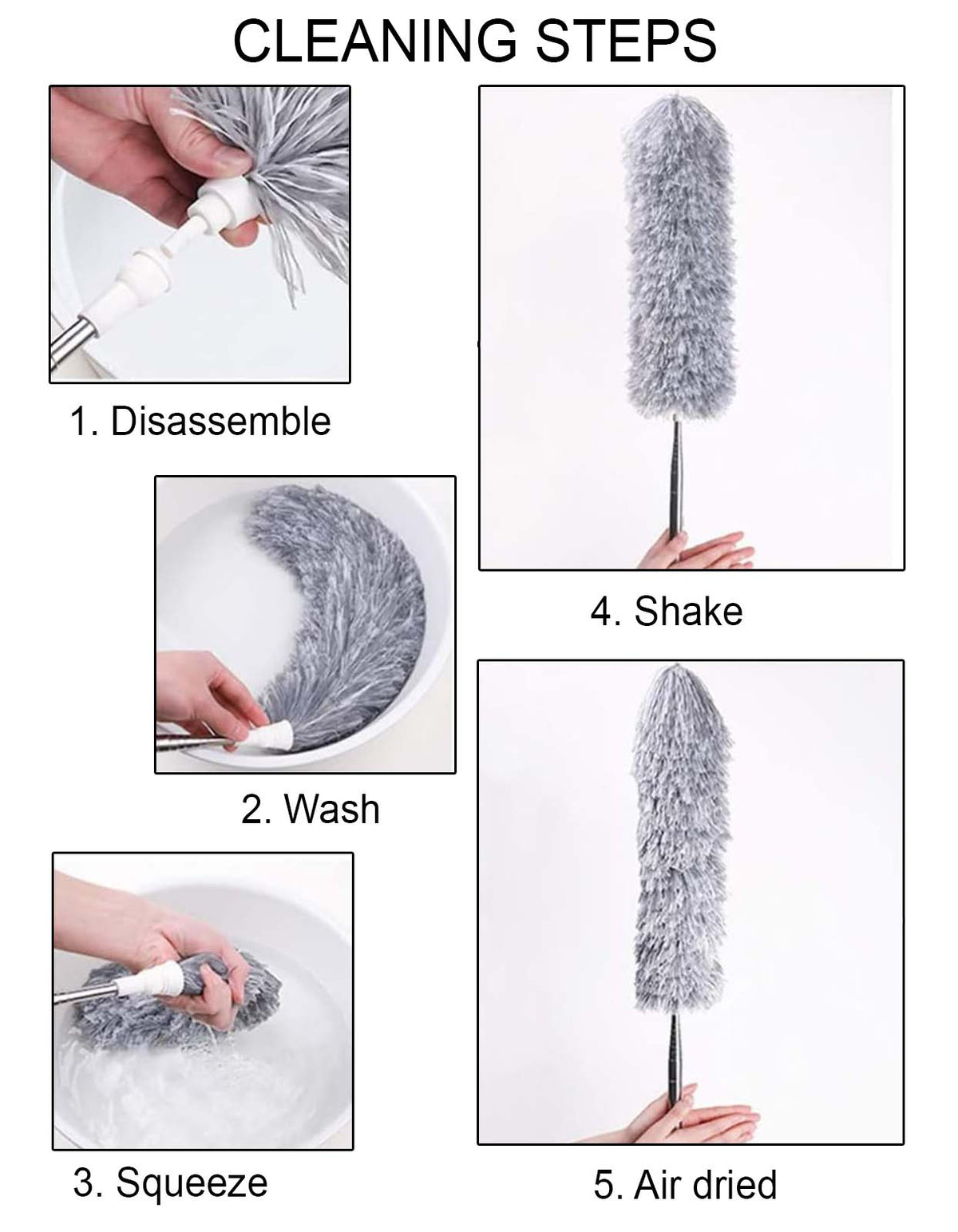 Microfiber Fan Cleaning Duster Flexible Fan mop