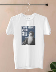 "Life Begins Where Fear Ends" Osho Quotes T Shirt