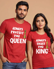 Always Protect You Queen-Always Trust You King Couple T-shirt