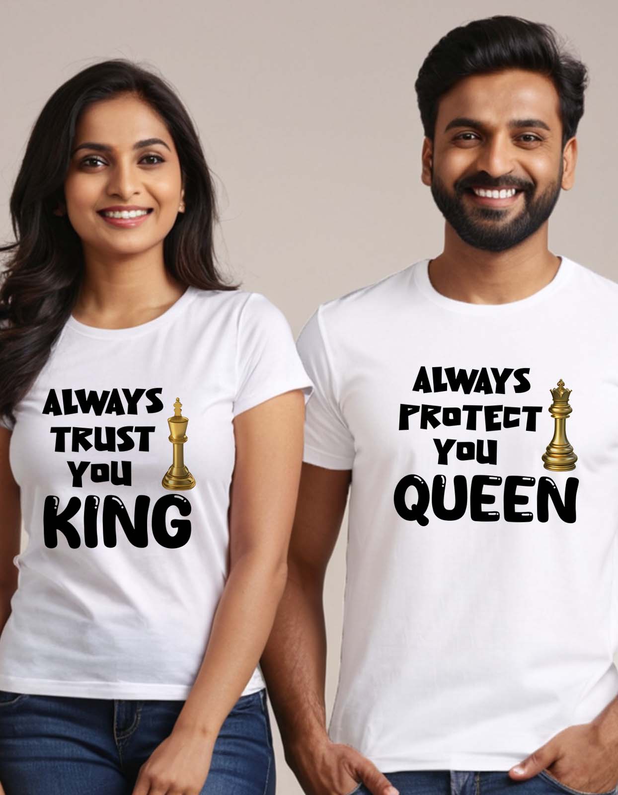 Always Protect You Queen-Always Trust You King Couple T-shirt