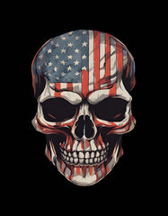 American Flag Skull Oversized T Shirt