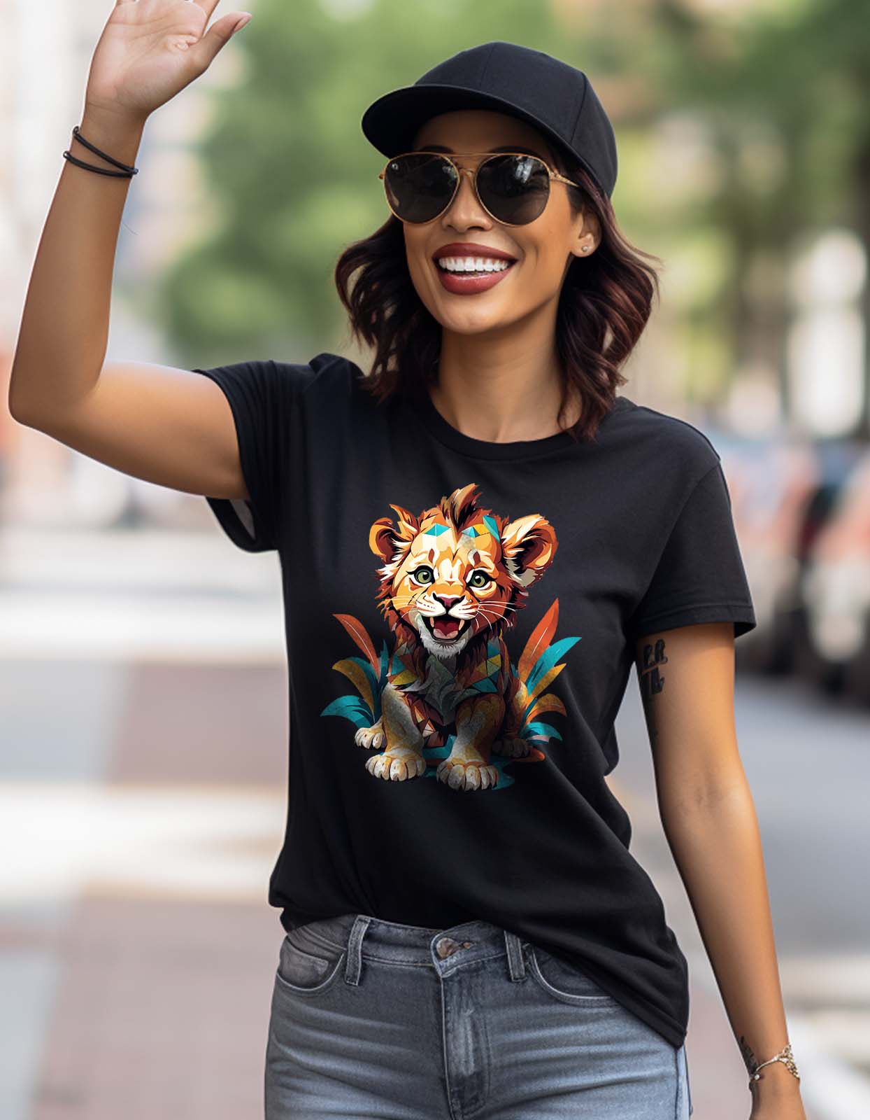 "Baby Lion" Printed T Shirt