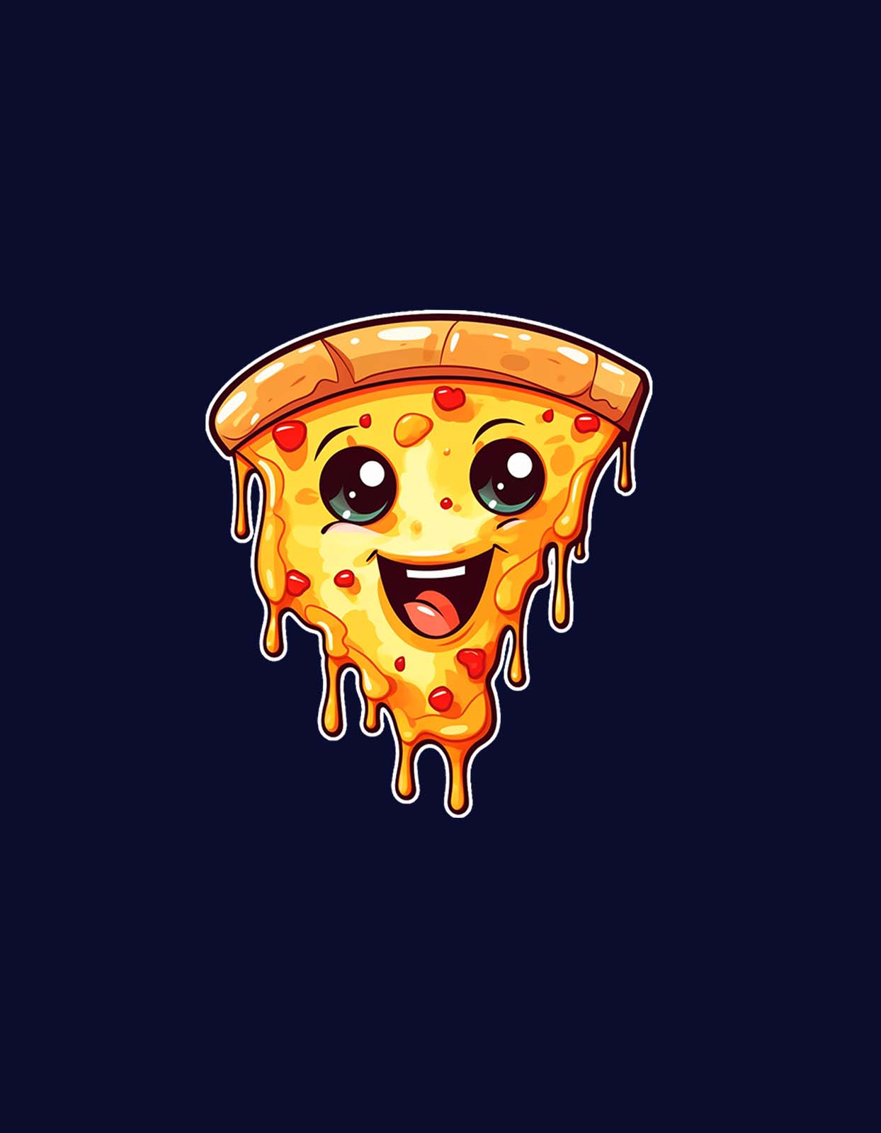 Cartoon Slice Cute Pizza Oversized T-shirt