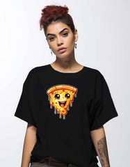 Cartoon Slice Cute Pizza Oversized T-shirt