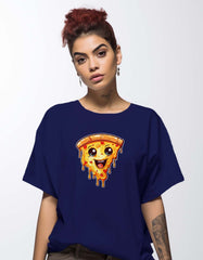 Cartoon Slice Cute Pizza Oversized T-shirt