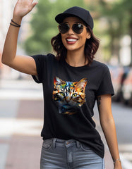 Cat Face Printed T Shirt