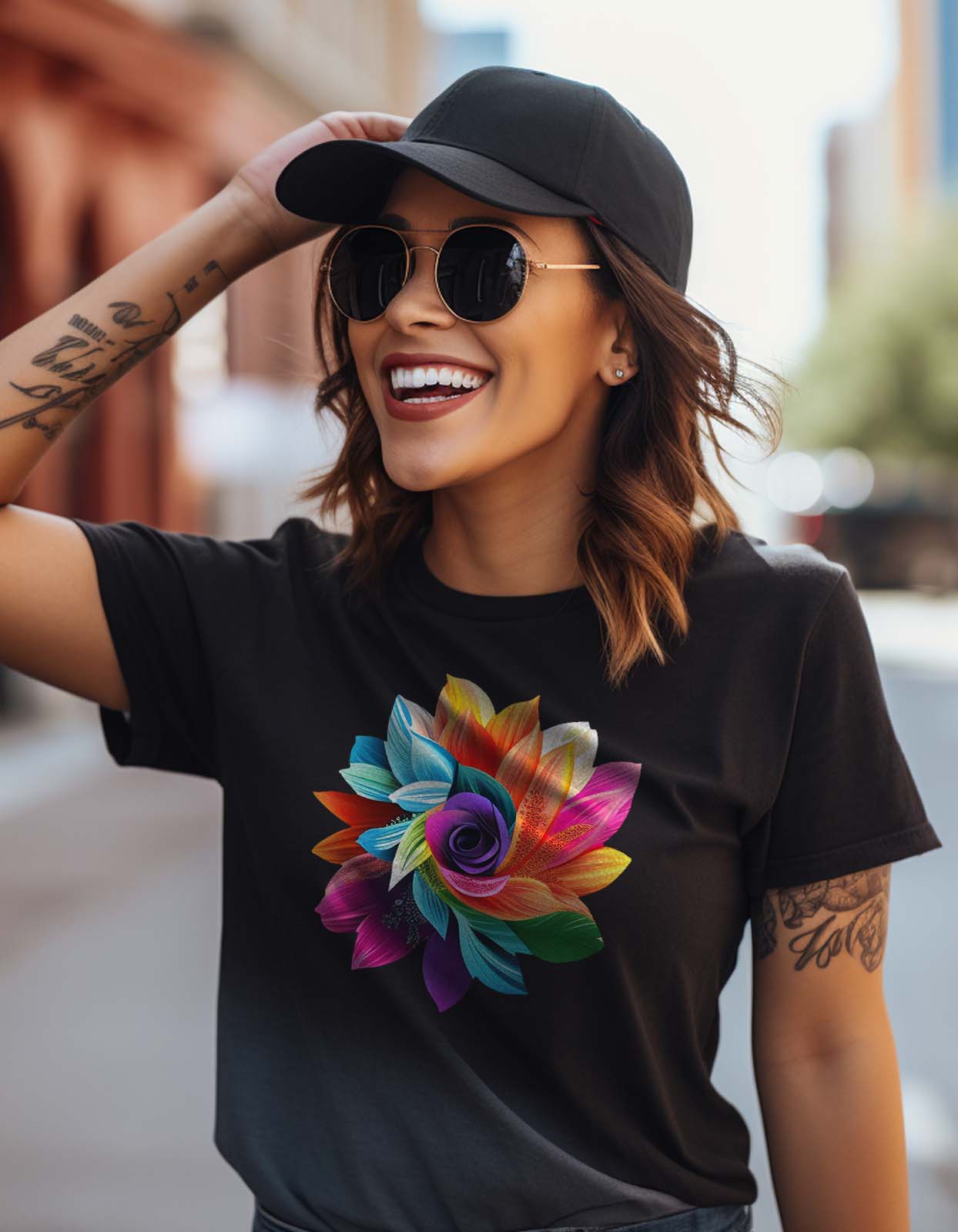 Colorful Flower T Shirt