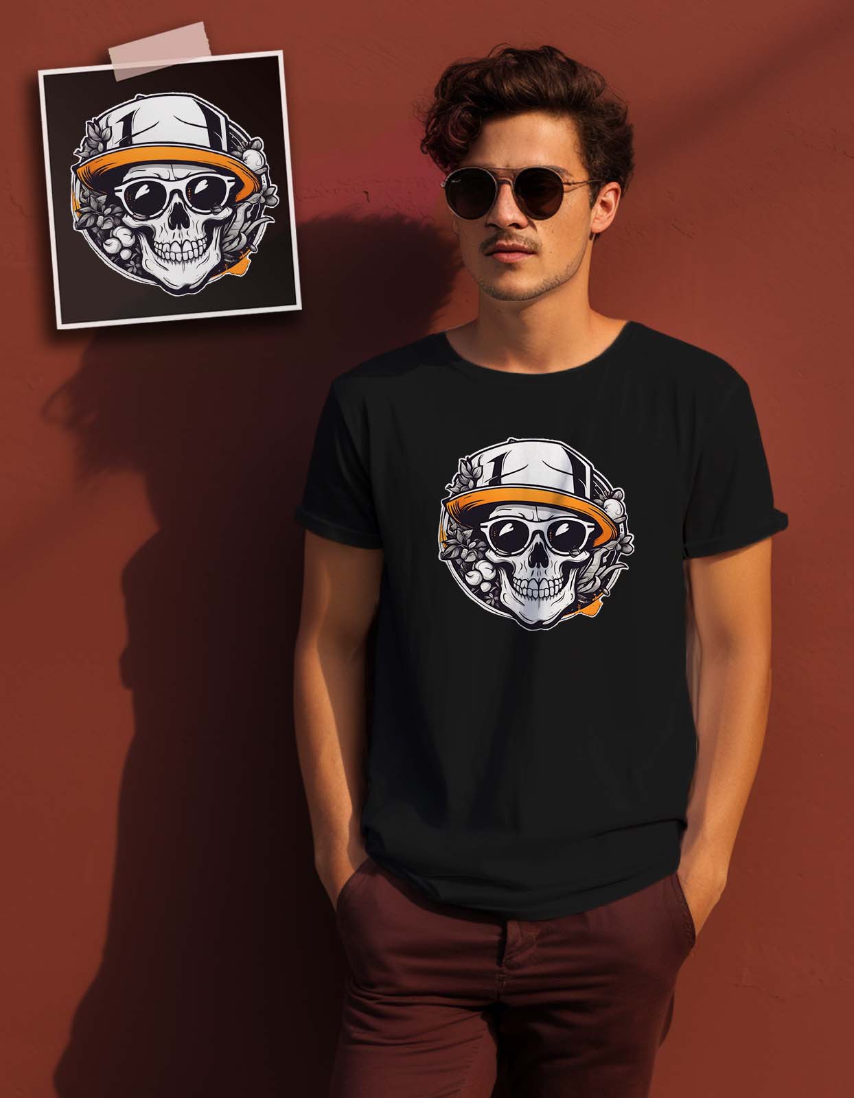 Cool Skull Printed T Shirt