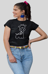 Cute Giraffe T Shirts for Womens Black