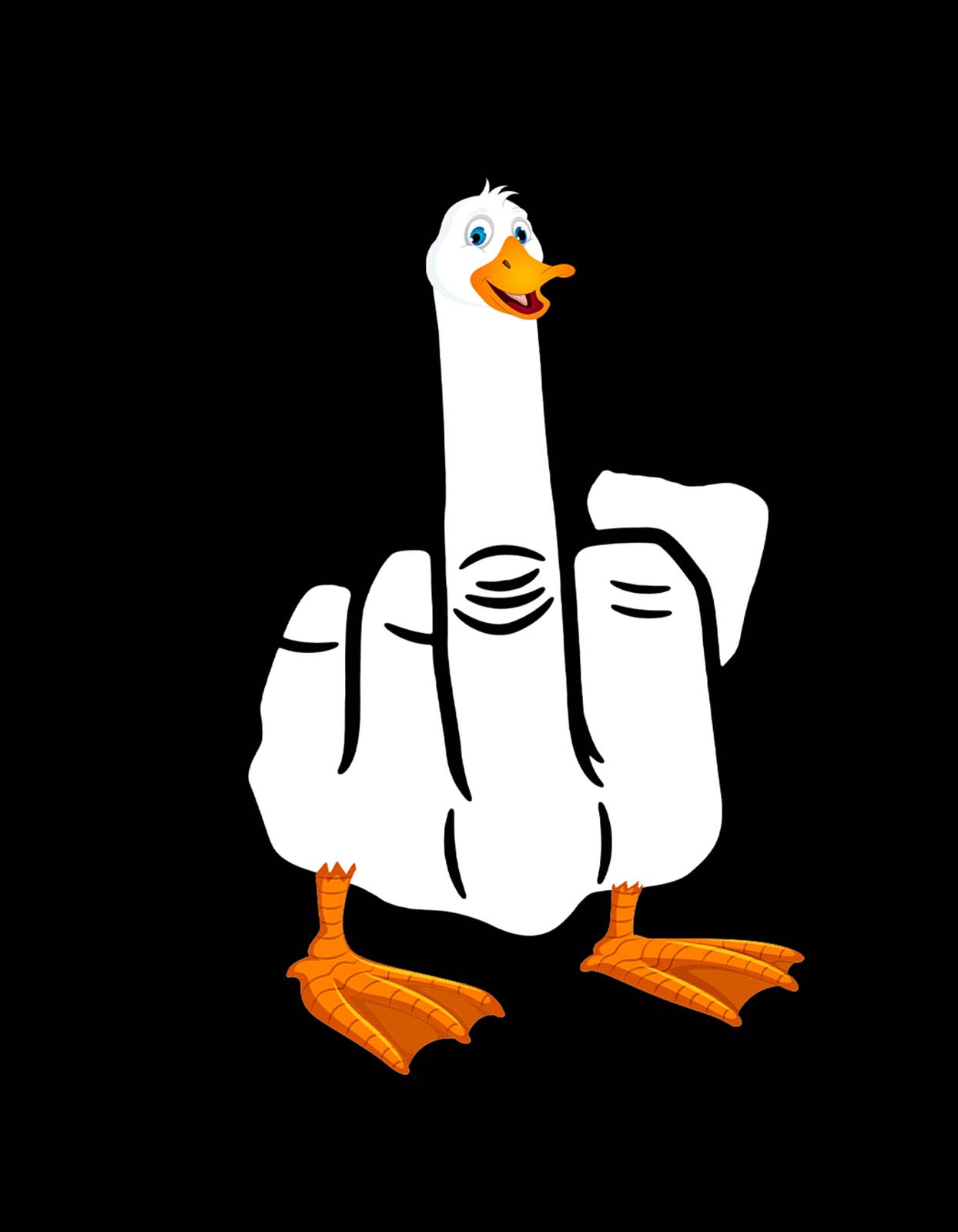 Duck Middle Finger Funny T shirt