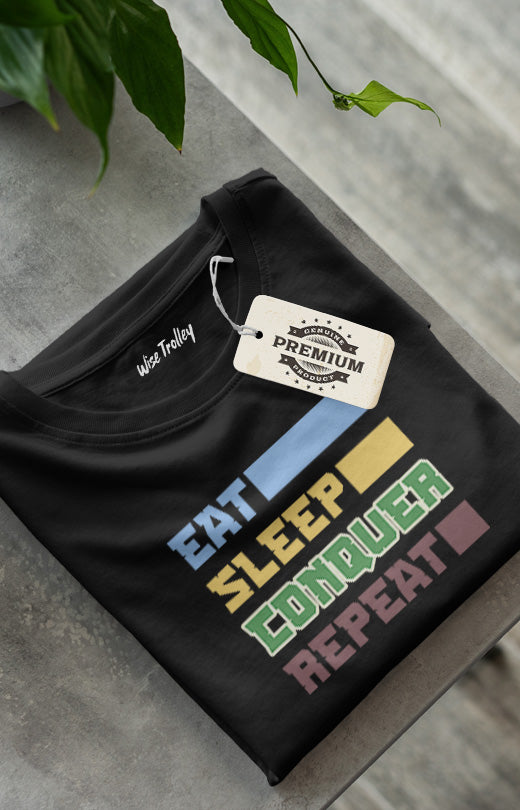 Eat Sleep Conquer Repeat T shirt