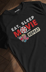 Eat Sleep Movie Repeat T Shirt