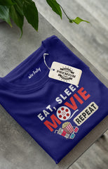 Eat Sleep Movie Repeat T Shirt