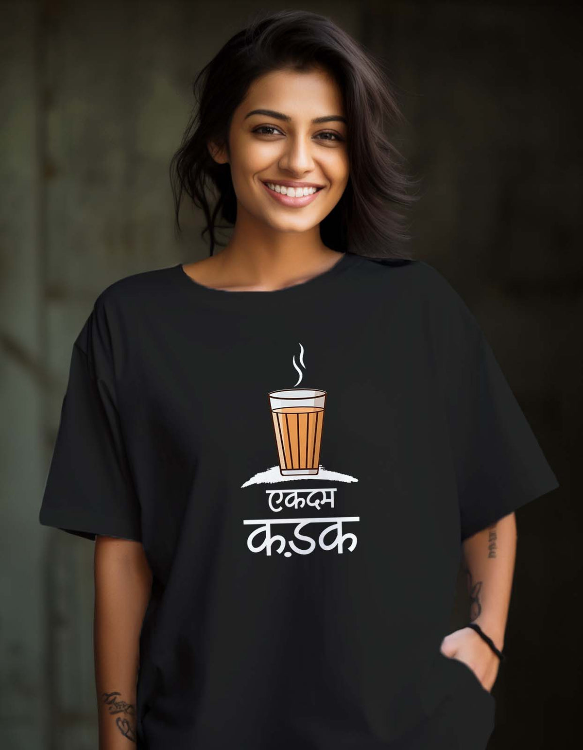 Ekdam Kadak Chai Oversized T shirt