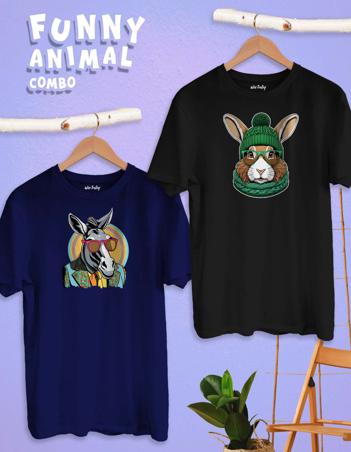 Funny Animal Printed T shirt Combo