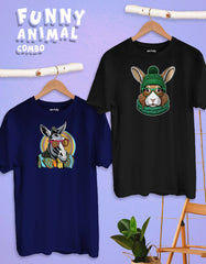 Funny Animal Printed T shirt Combo