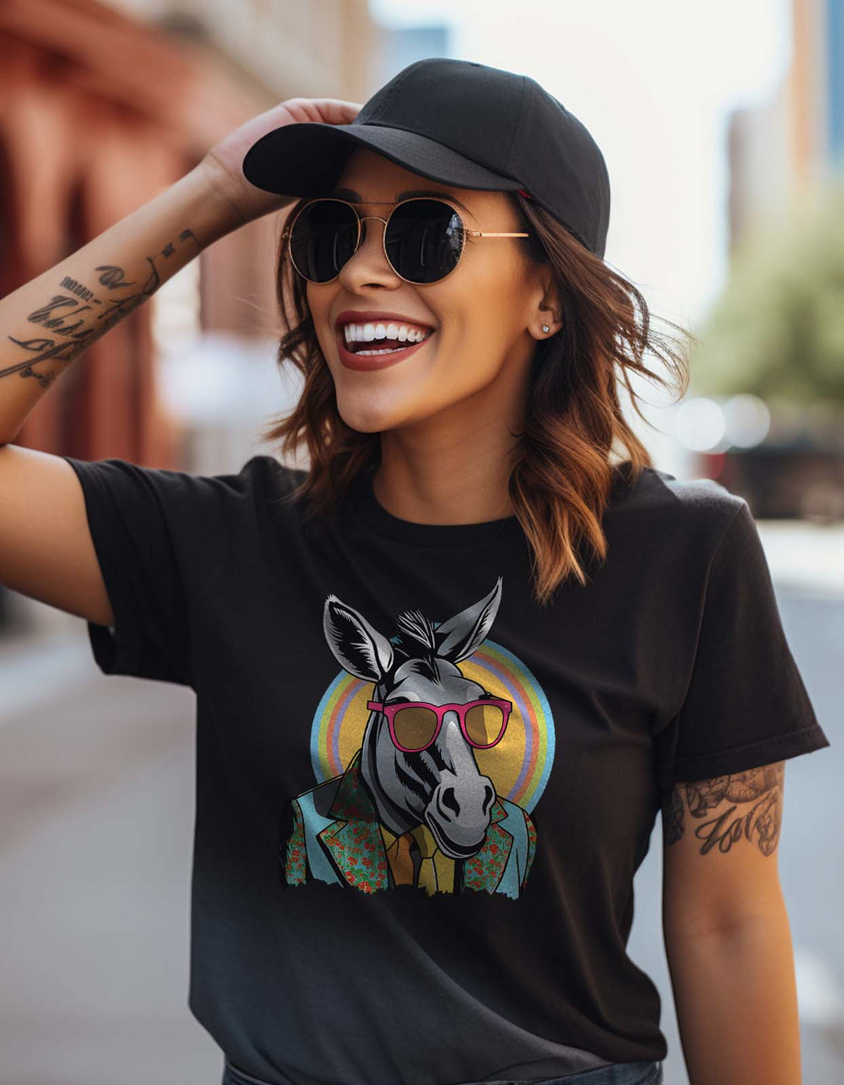 "Funny Donkey Wearing Clothes" T Shirt