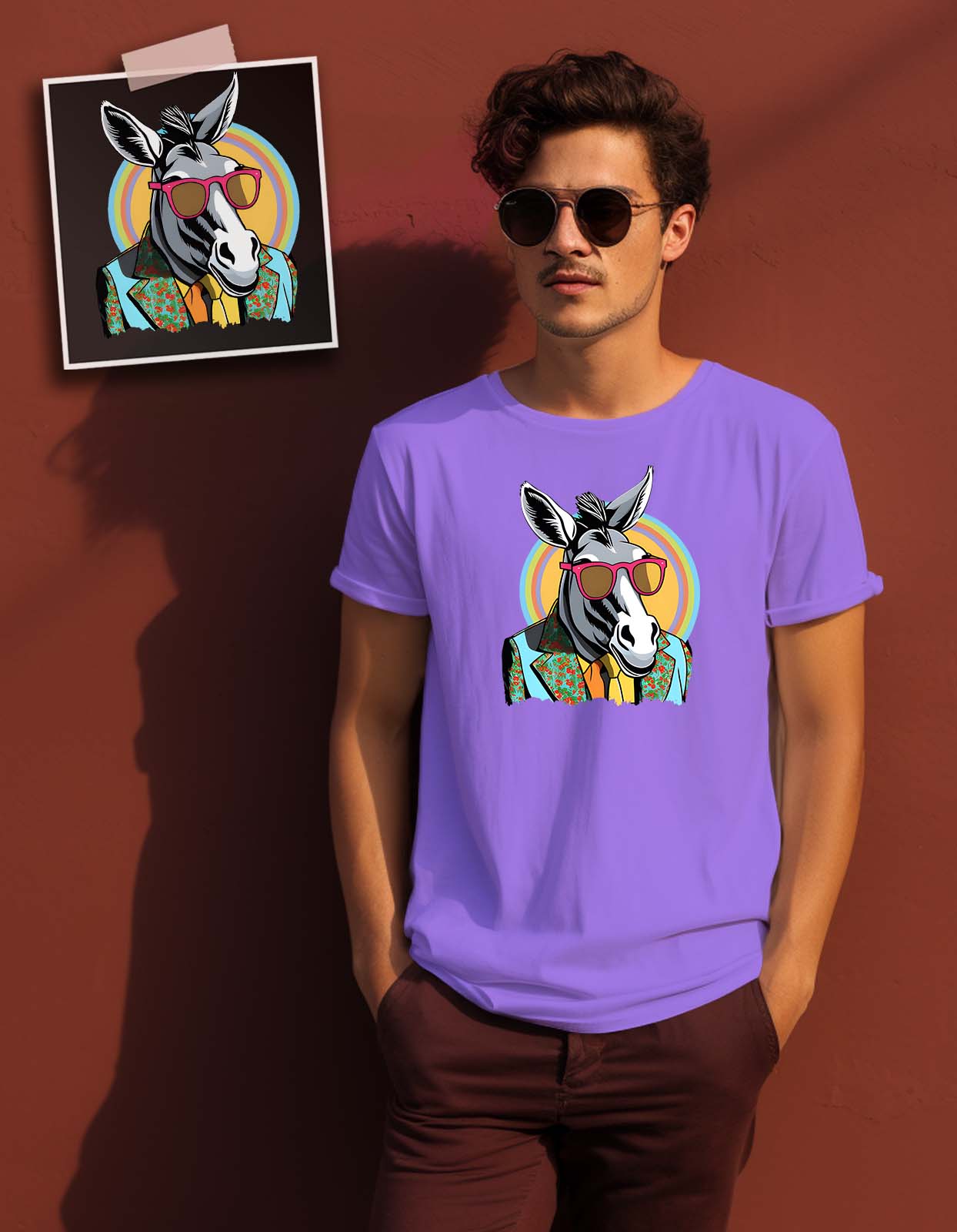 "Funny Donkey Wearing Clothes" T Shirt