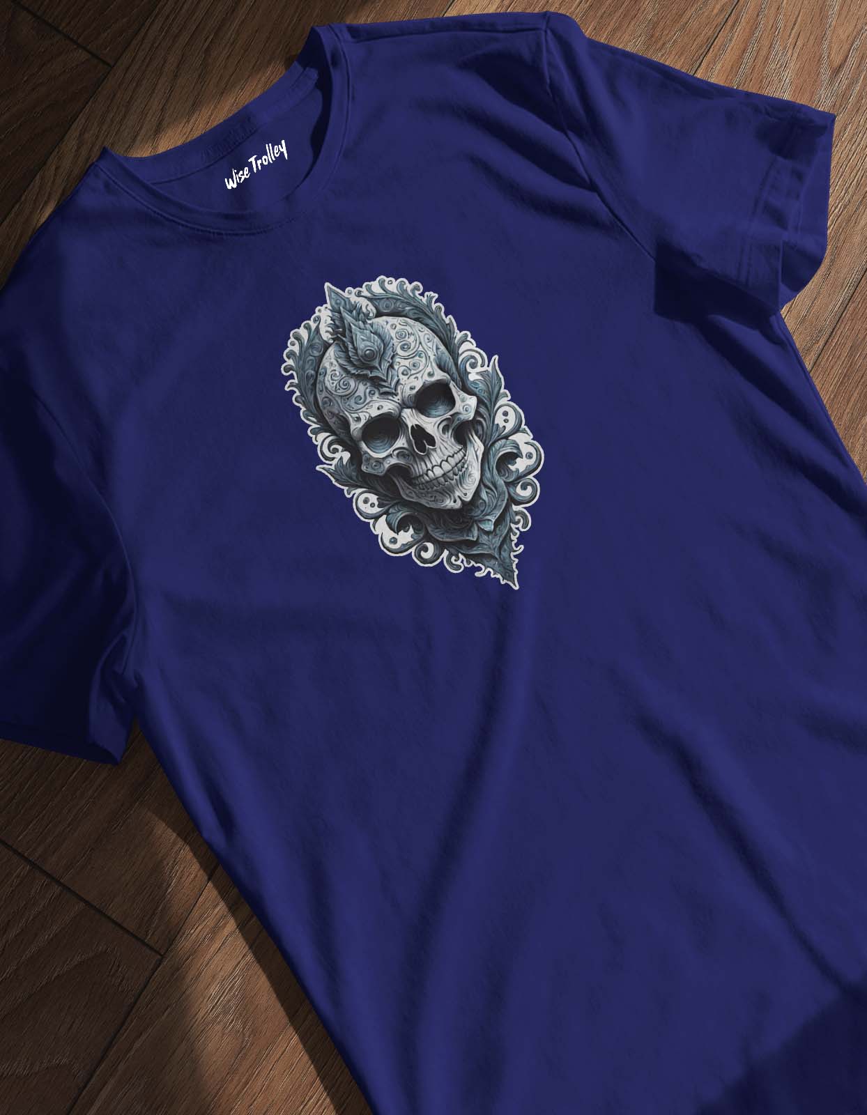 Gray Skull Printed T-shirt