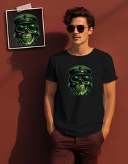 Green Skull Graphics Printed T Shirt Online In India