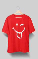 Happy Mood Naughty Smiley T shirt Red