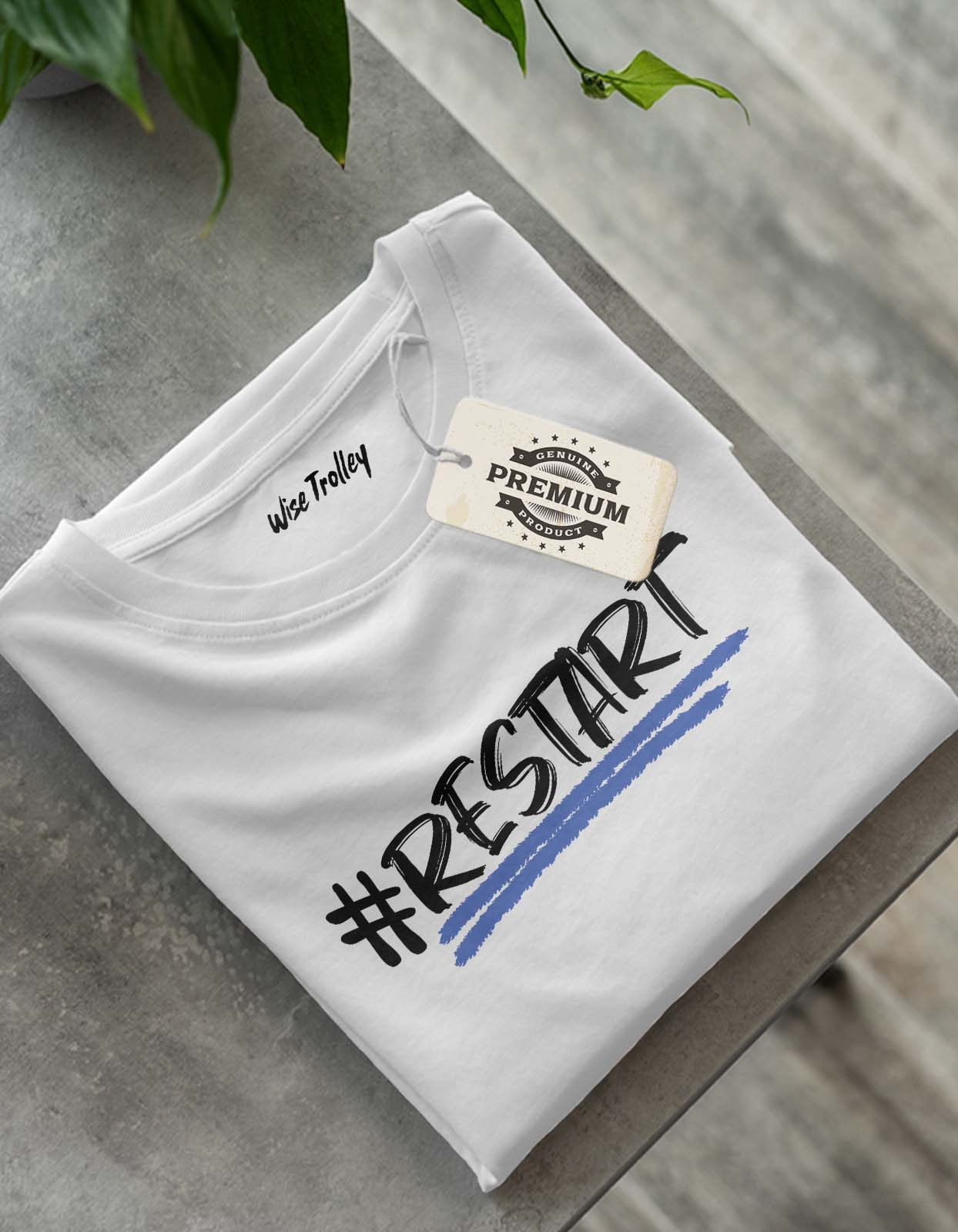 "Hashtag Restart" Printed T-shirt