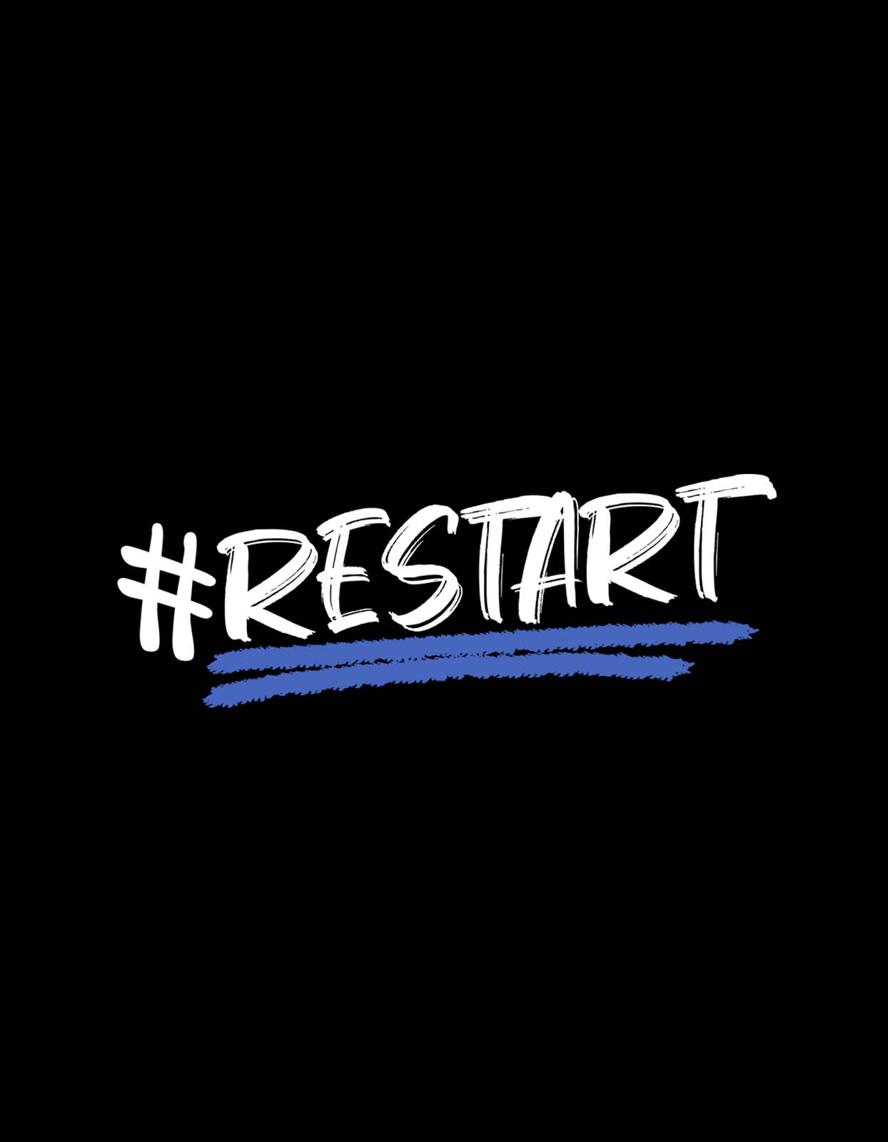 "Hashtag Restart" Printed T-shirt