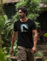 Howling Wolf Print T shirt