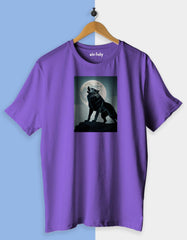 Howling Wolf Print T shirt