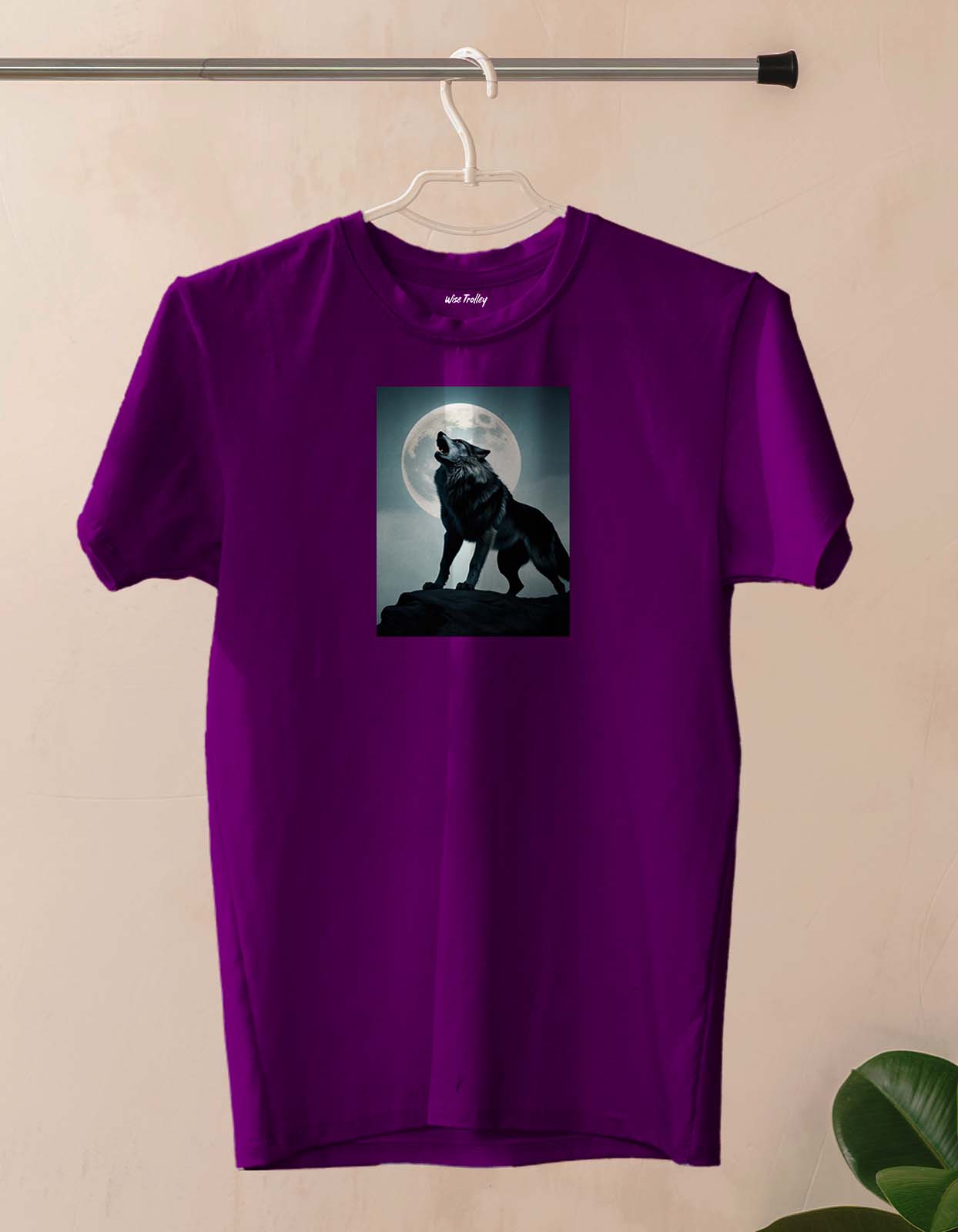 Howling Wolf Print T shirt