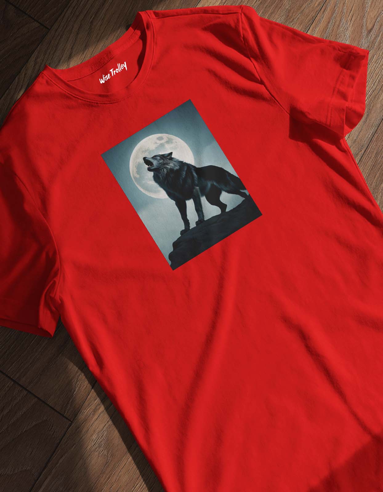 Howling Wolf Print T shirt