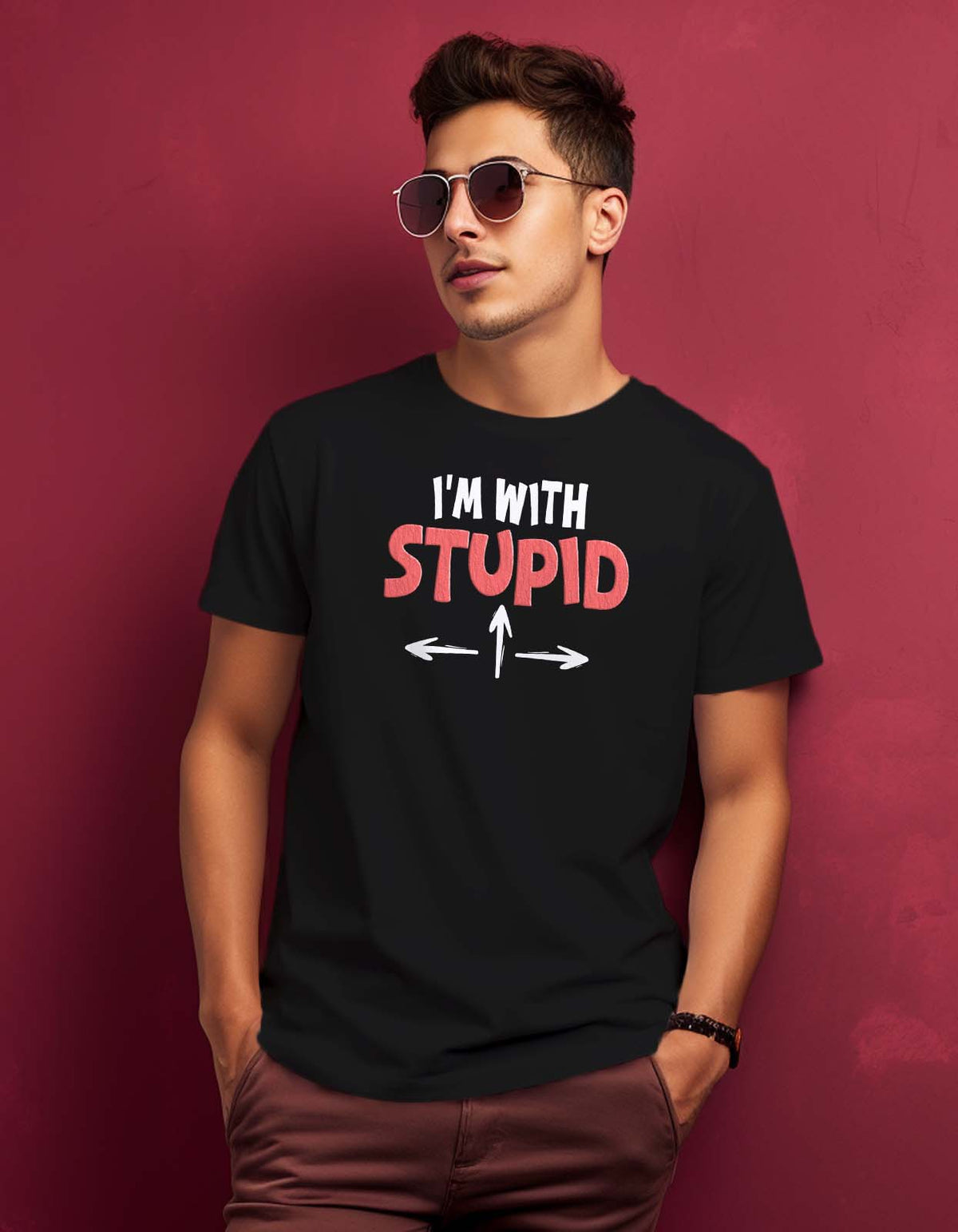 "I Am With Stupid" Funny T Shirt