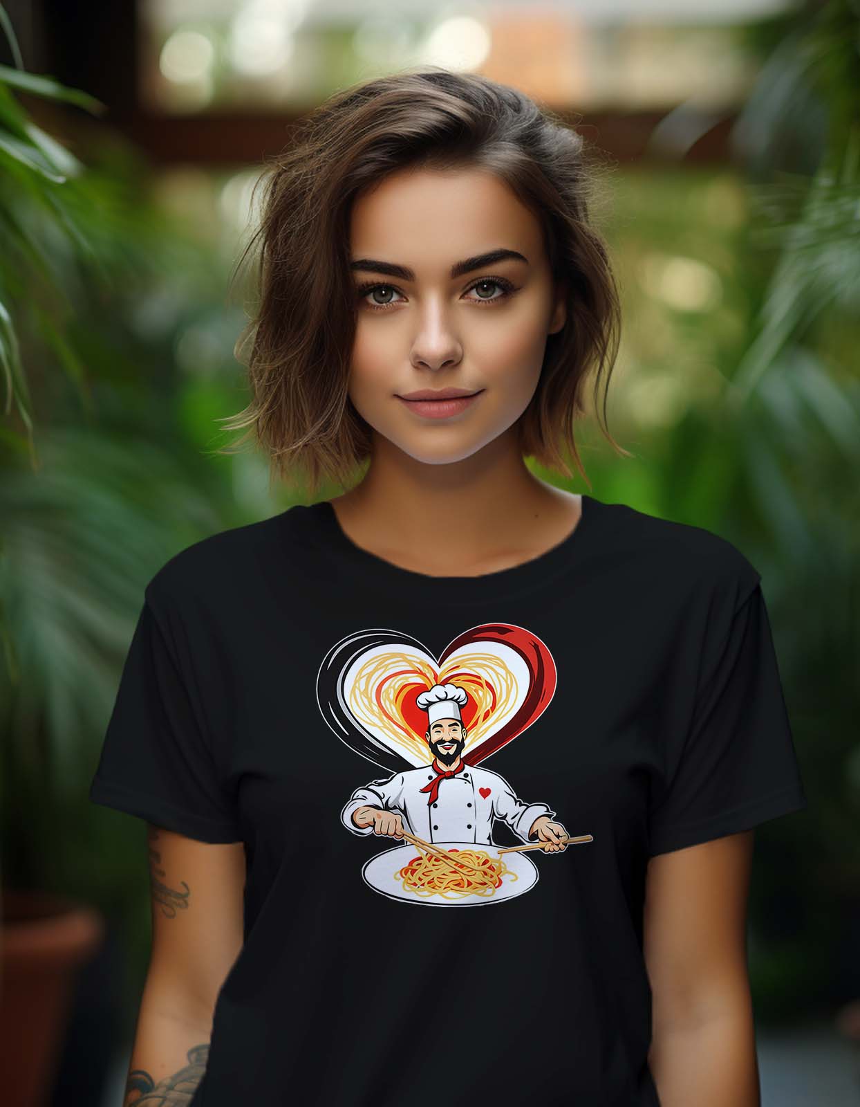 I Love Noodles Printed T shirt