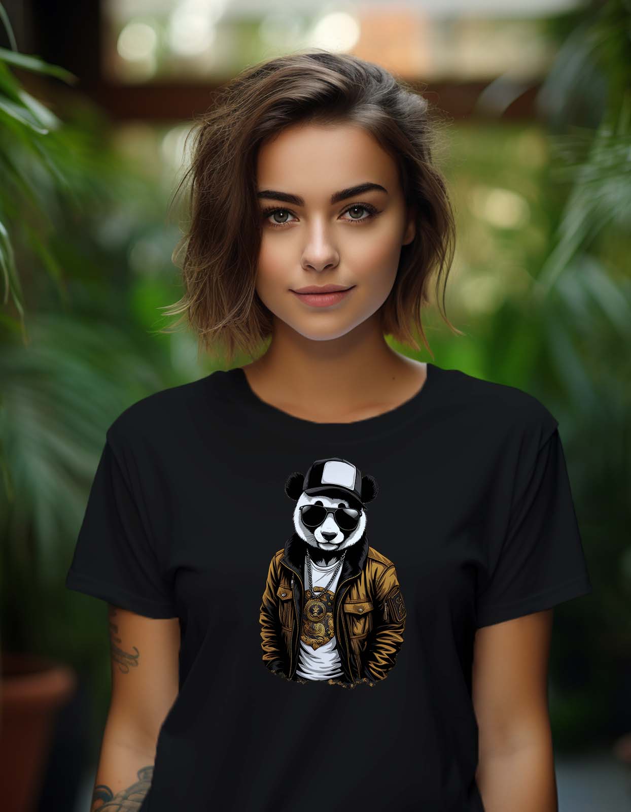 "I Love Panda" Print T Shirt