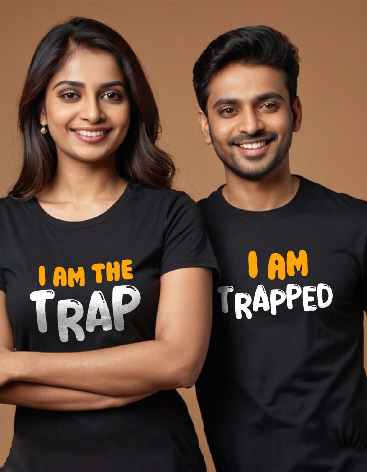 I am The trap I am Trapped Couple T-shirt