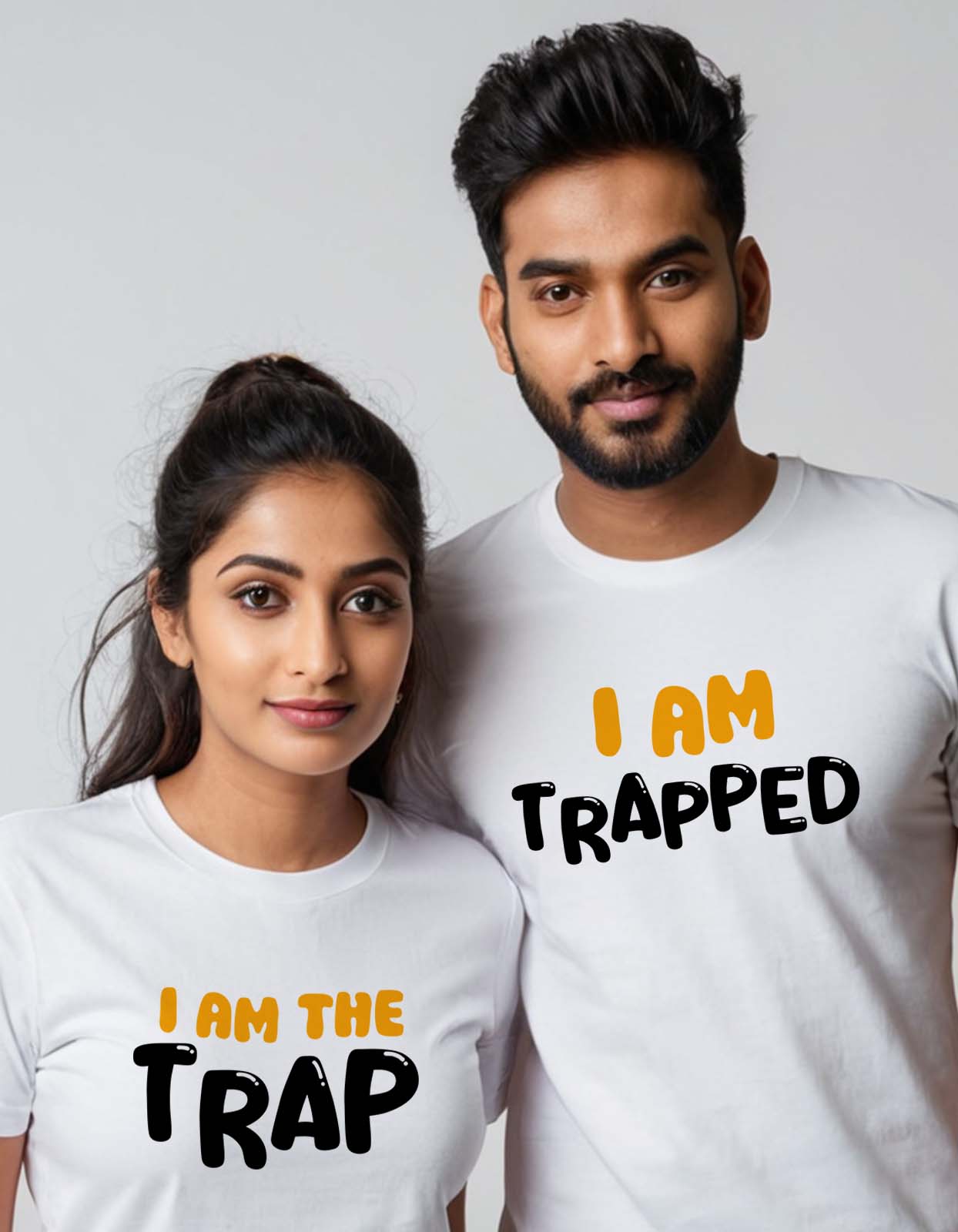 I am The trap I am Trapped Couple T-shirt