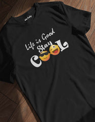 "Life Is Good Stay Cool" Graphics Printed T Shirt