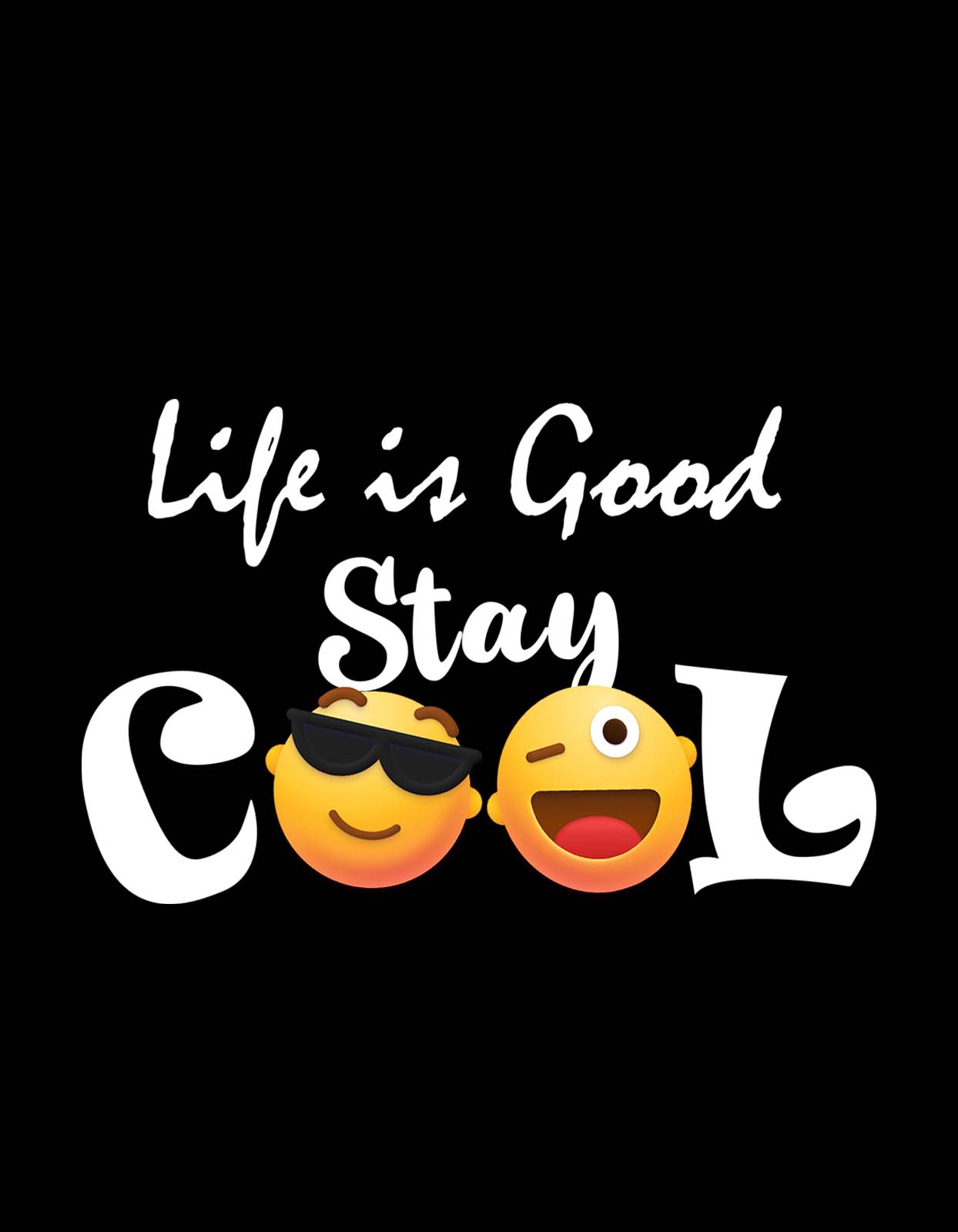 "Life Is Good Stay Cool" Graphics Printed T Shirt