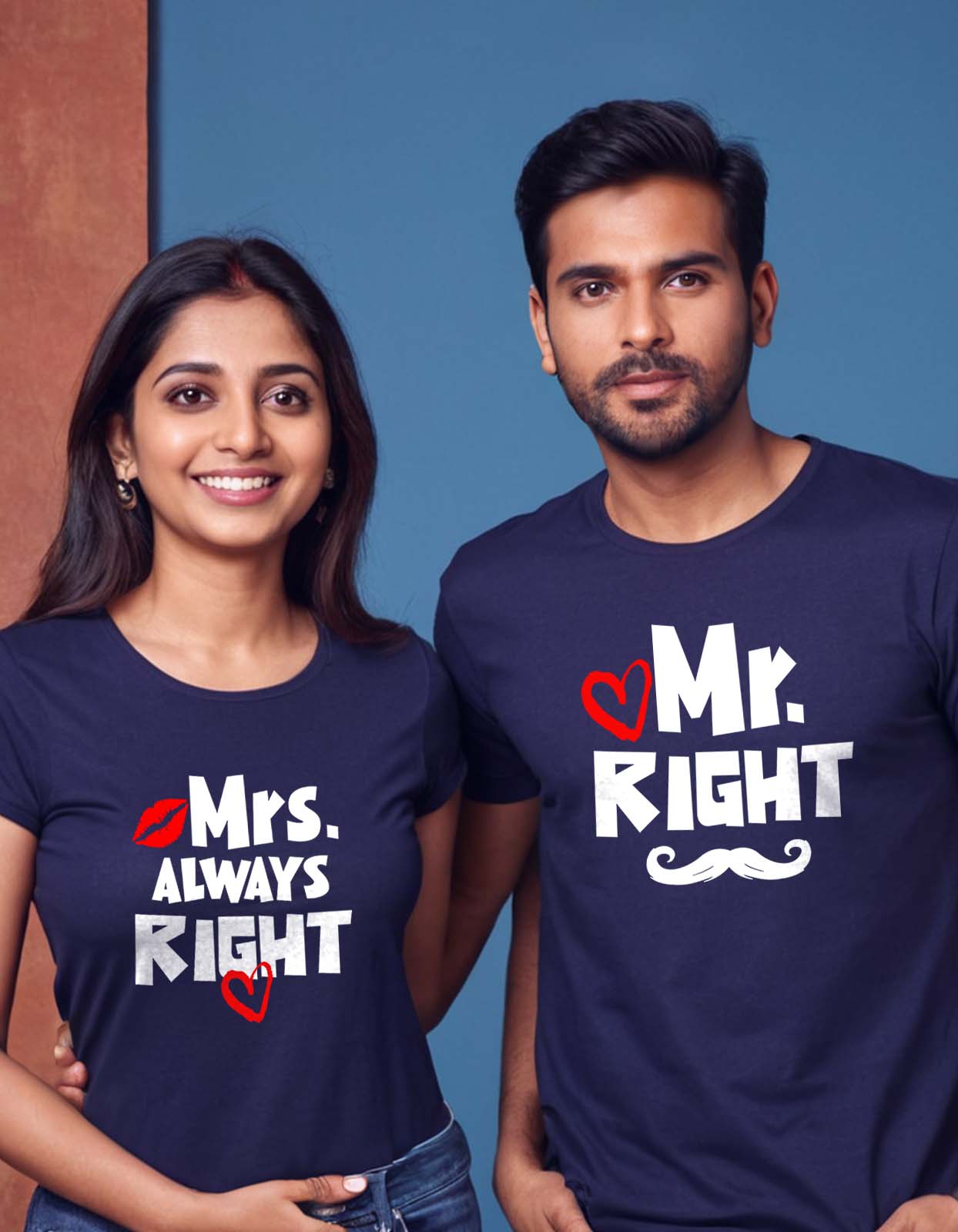 Mr. Right Mrs. Always Right Couple T-shirt