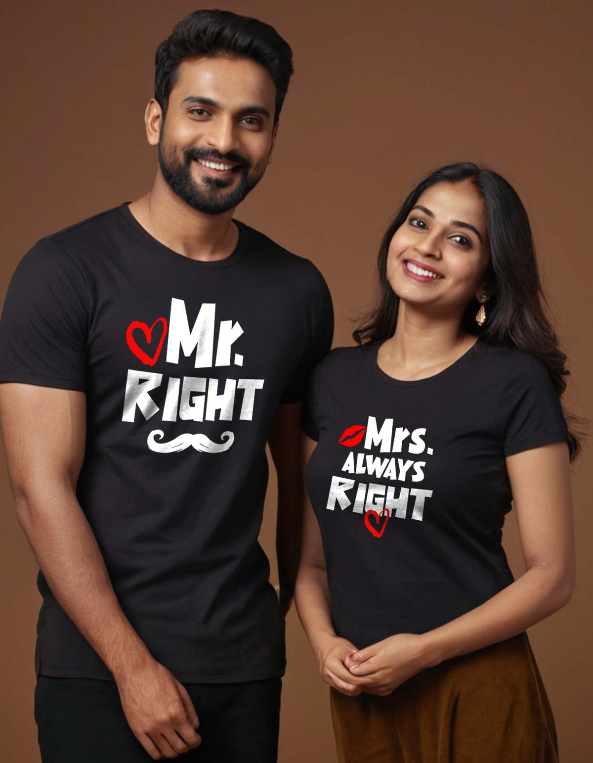 Mr. Right Mrs. Always Right Couple T-shirt