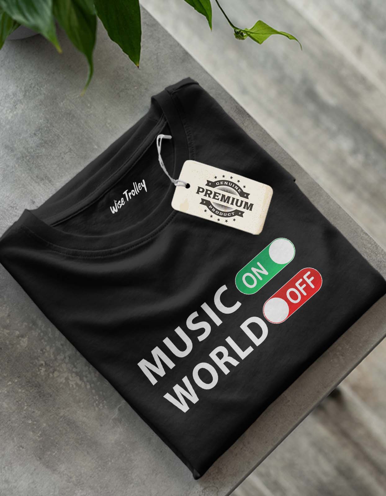 "Music on World off" T shirt