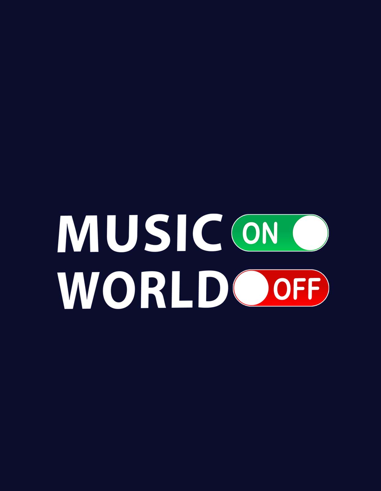 "Music on World off" T shirt