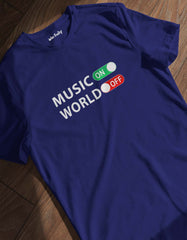 "Music on World off" T shirt