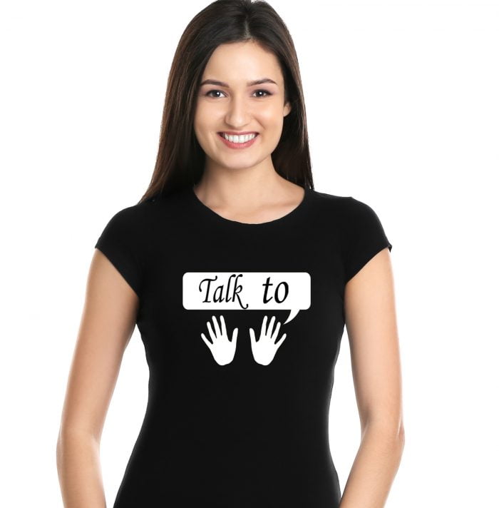 New Cute Design T-Shirt Women Black