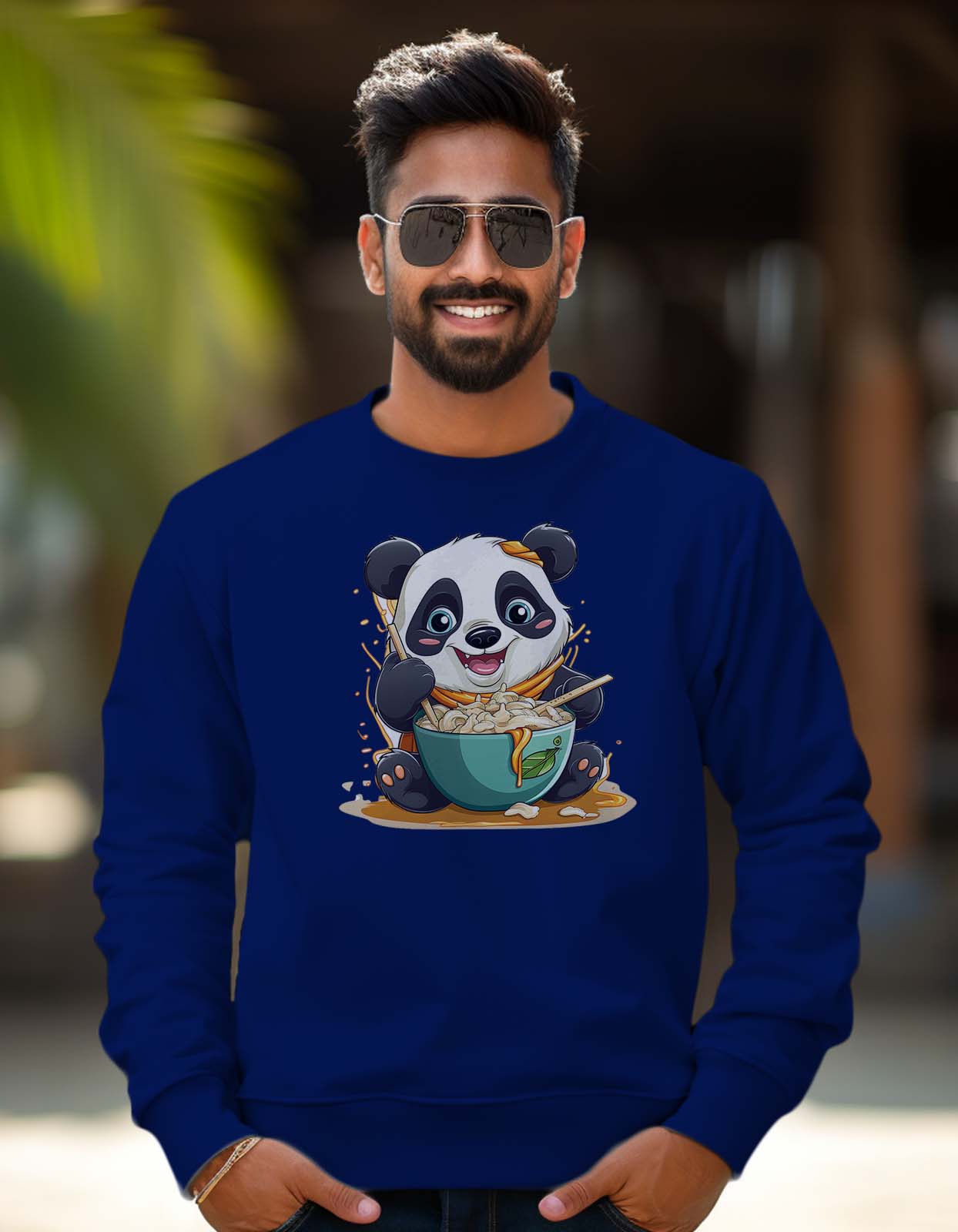 Panda Eating Noodles Sweatshirt Unisex Online In India