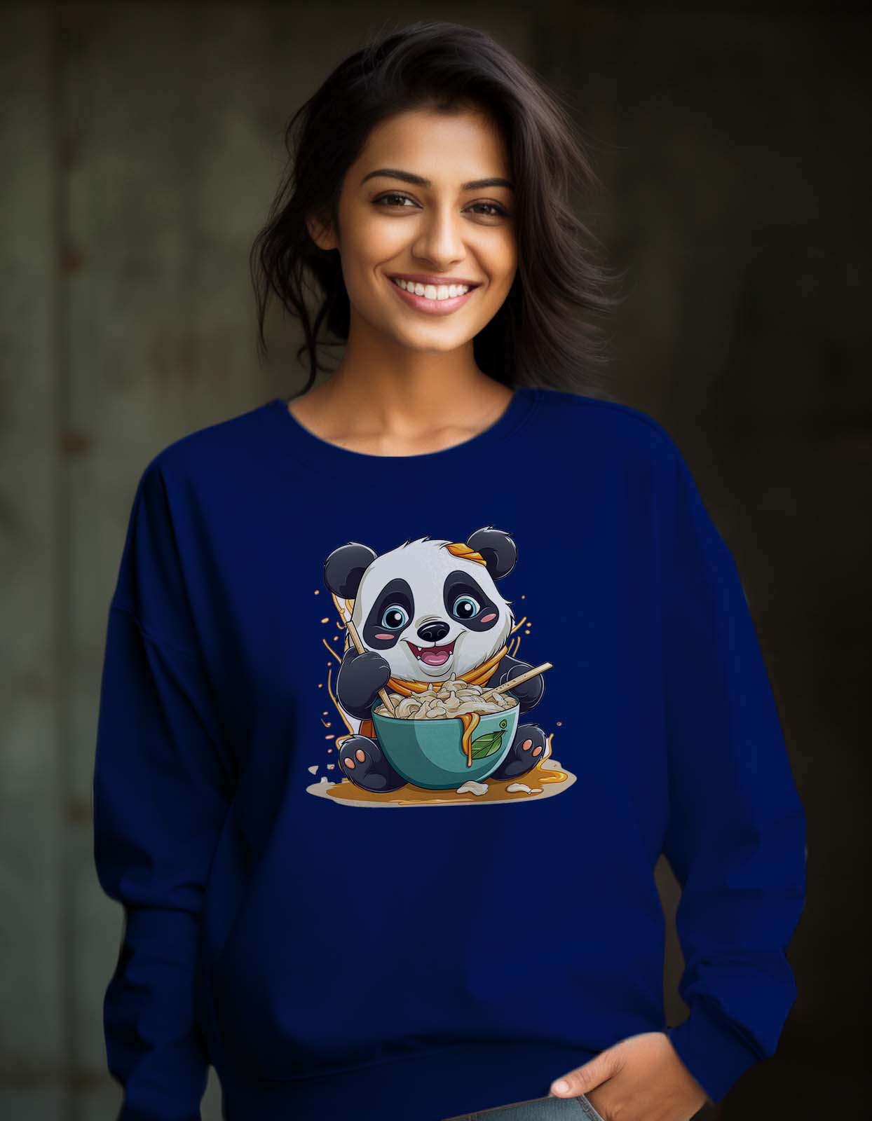 Panda Eating Noodles Sweatshirt Unisex Online In India