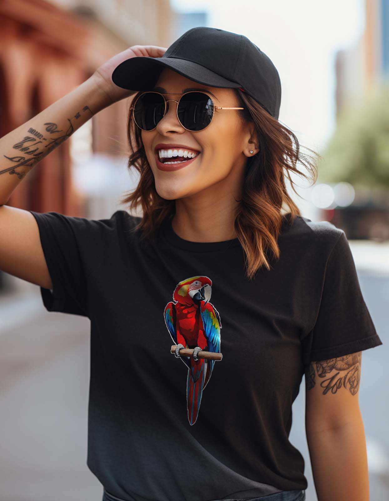 Parrot Printed T Shirt