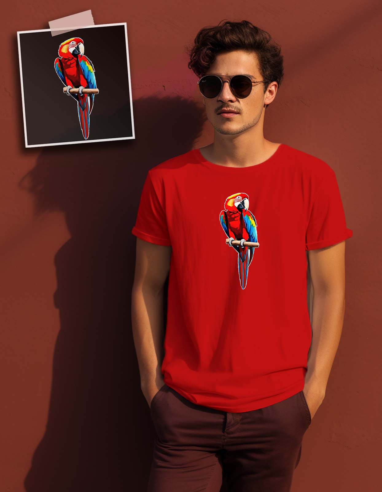 Parrot Printed T Shirt